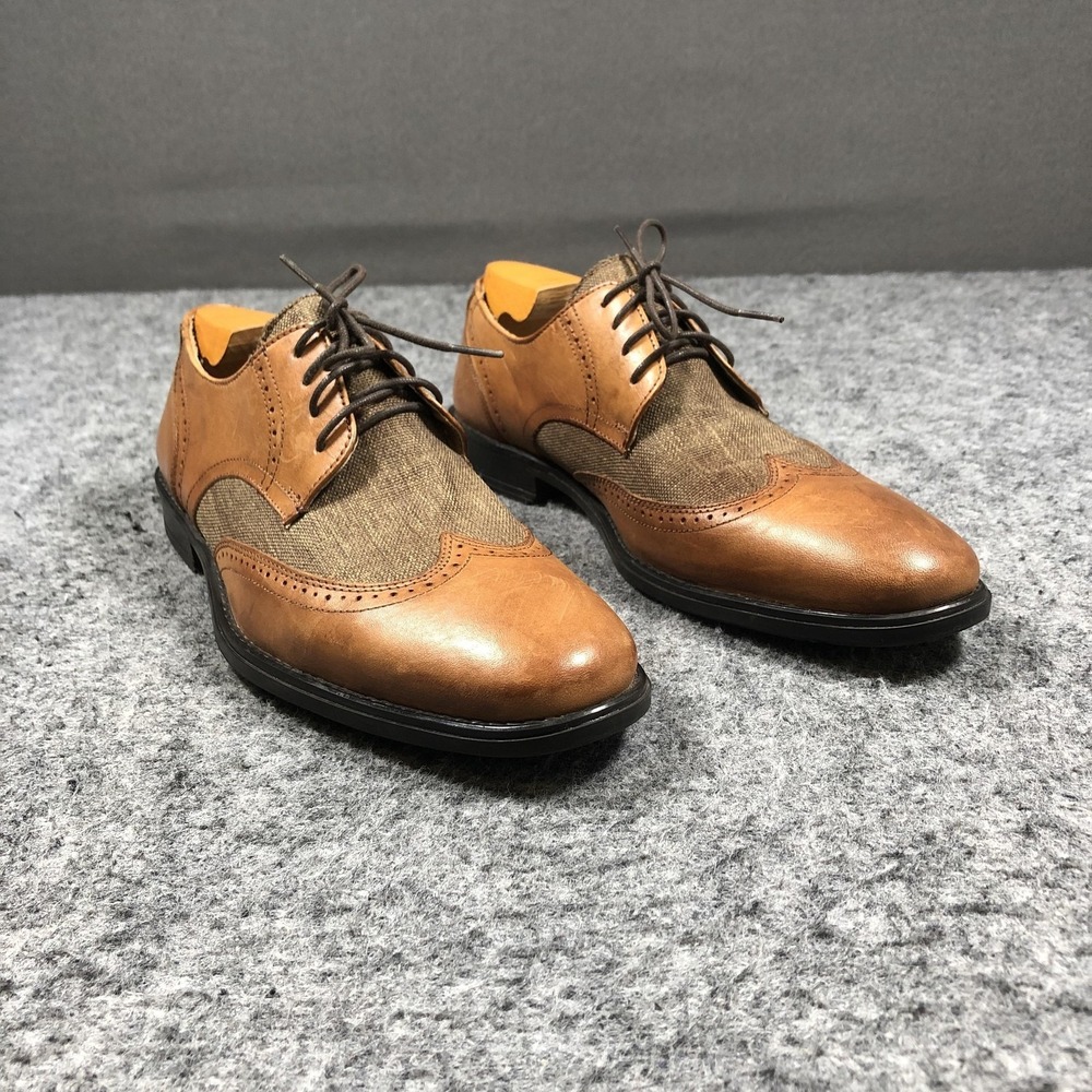 JBE Jean Baptiste Ebrard Shoes Mens Size 11-11.5 Brown Leather Wingtip Brogue